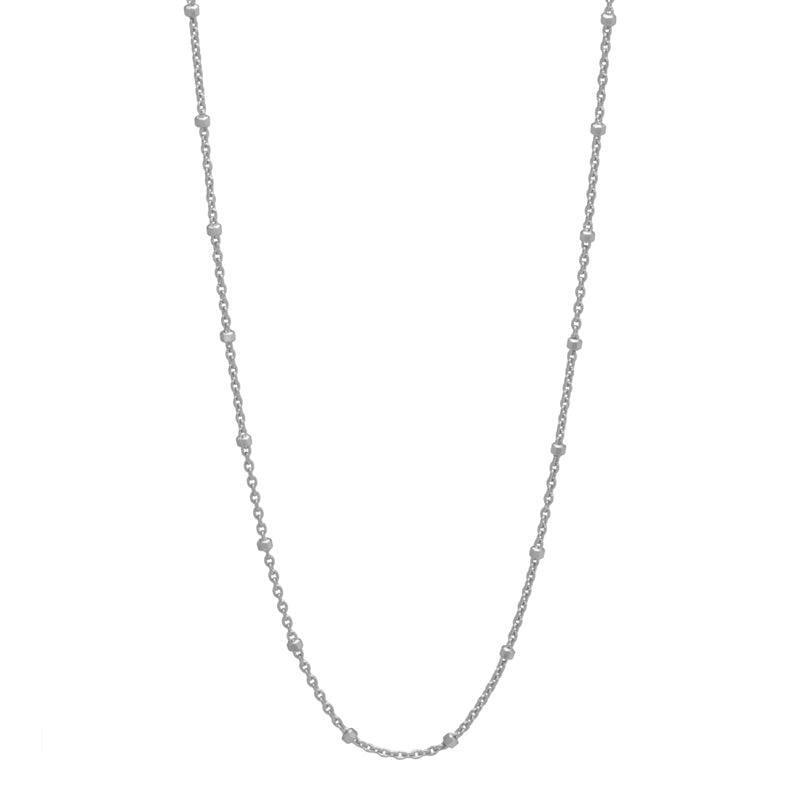 Aqua Dulce Solv Dot Halskette 60 cm in Silber mit kleinen Kugeldetails, schlichte und elegante Kette. Modell 1482-1482-1