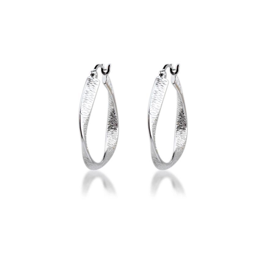 Aqua Dulce Twisted Lines creoler 28mm sølv - 5186 - Øreringe - 5186