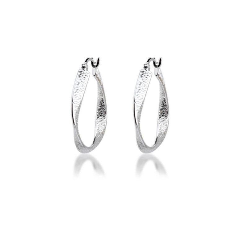 Aqua Dulce Twisted Lines creoler 28mm sølv - 5186 - Øreringe - 5186