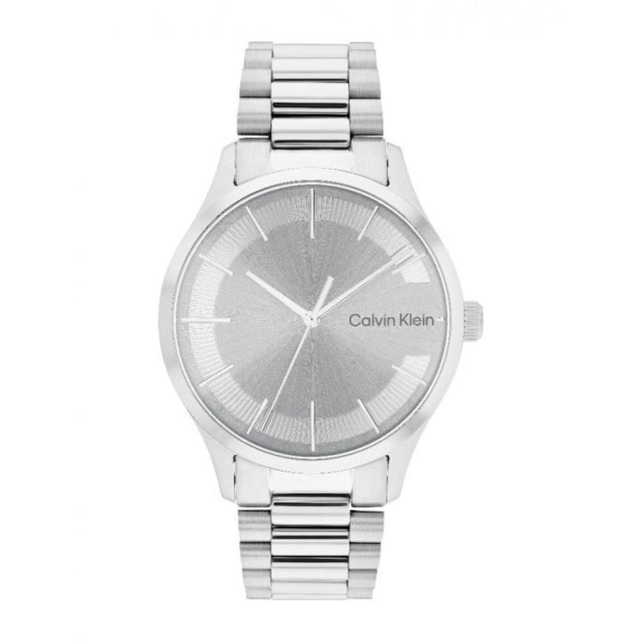 Calvin Klein Iconic Bracelet Herrenuhr mit silbernem Zifferblatt und Stahlkette, Modell 25200036-25200036-1