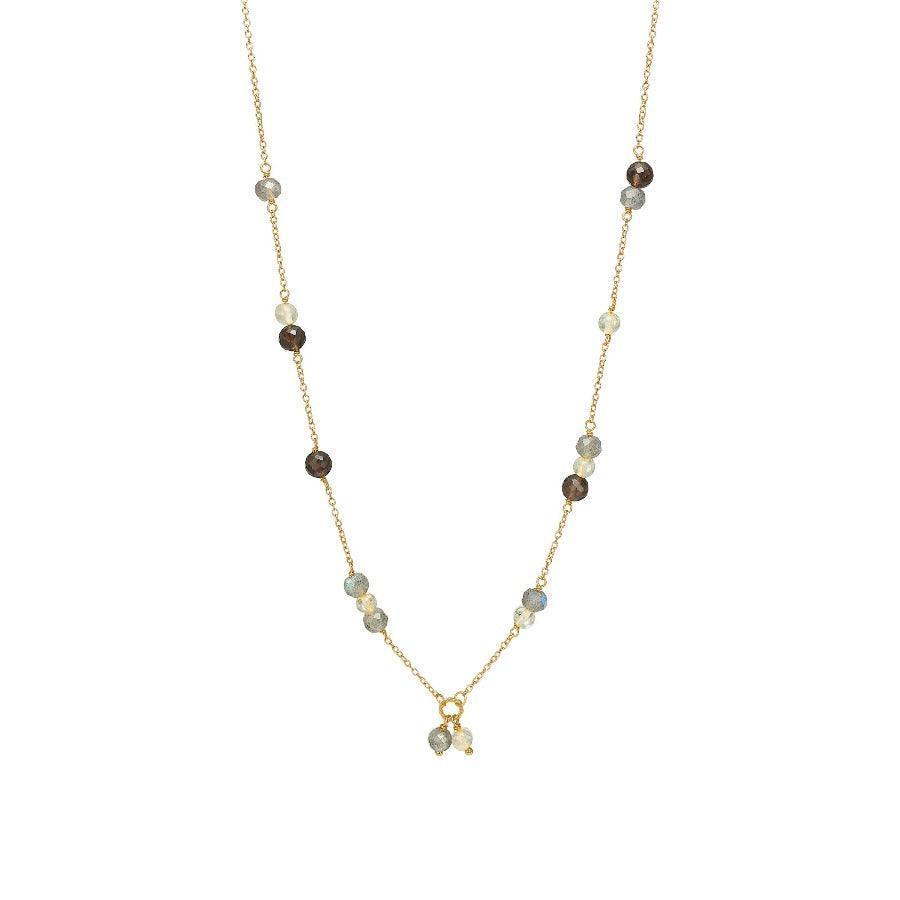 carre-necklace-with-precious stone zeigt eine Goldkette mit farbigen Edelsteinen, Modell FC4364LBGRTST
