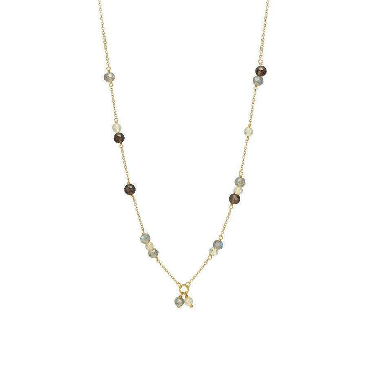 carre-necklace-with-precious stone zeigt eine Goldkette mit farbigen Edelsteinen, Modell FC4364LBGRTST