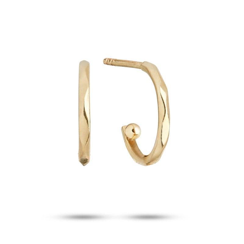 Carre-Hoops 10 kt Gold, elegante Gold-Creolen mit heller Facette, glänzende Oberfläche, Modell TS4136-1