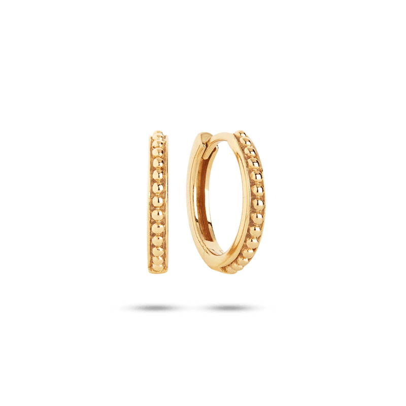 Carre Hoops Vergoldete 15 mm, elegante runde Ohrringe im vergoldeten Design mit Perlendetails. Modell FH4302-FH4302-15CM