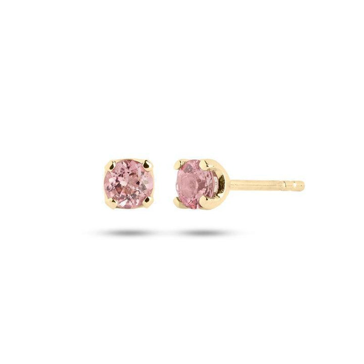 Carre Ohrringe aus 10 Karat Gold mit Turmalin, Ohrringe mit rosa Steinen in elegantem Design. Modell TS4109-TR-PINK-1.