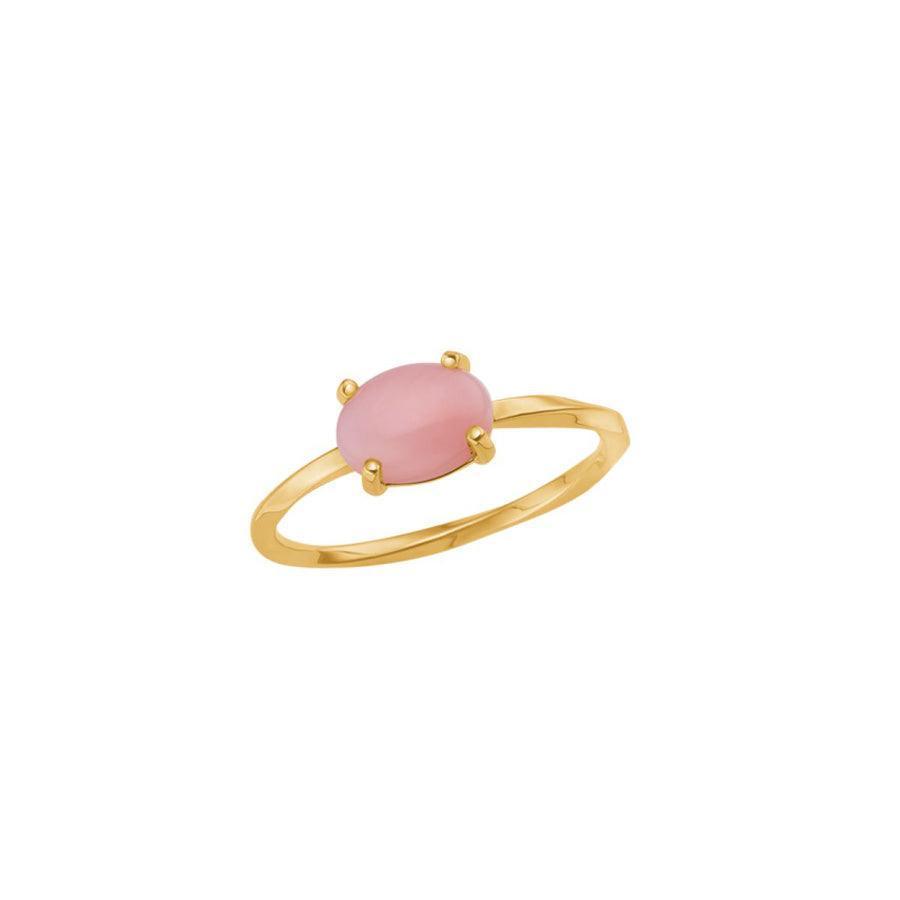 Carré Ring i 10 Karat Guld Med Pink Opal - Ringe - TR4355PO-001