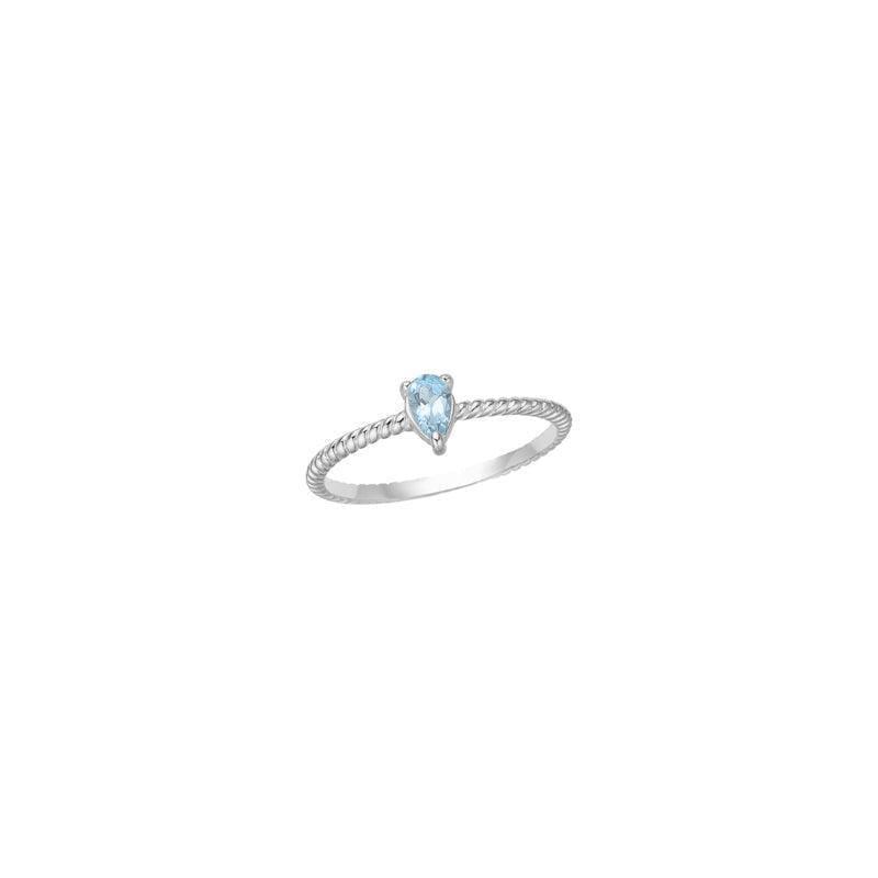 carre-silver-ring-with-blue-topaz-sr4288bt mit gedrehtem Silberring und blauem Topas-Tropfen, Modell SR4288BT-001-1