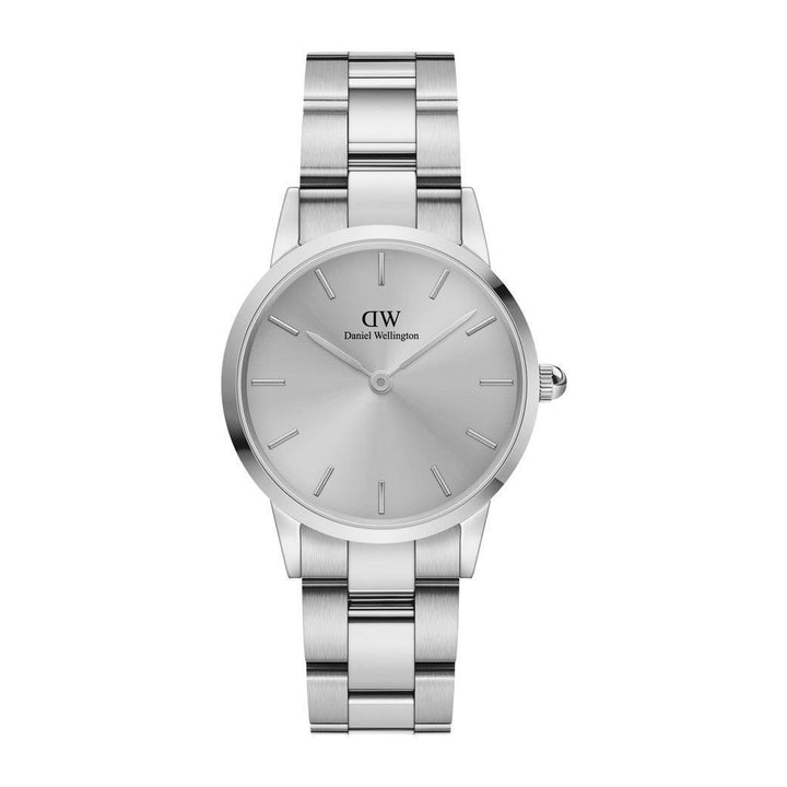 Daniel Wellington Iconic Link Unitone 28mm sølv armbåndsur, forside, Model DW00100402