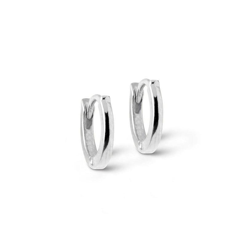 enamel klassische Solv-Creolen 6 mm, glänzende Silberohrringe in klassischer runder Form, Modell e175s-e175s-1