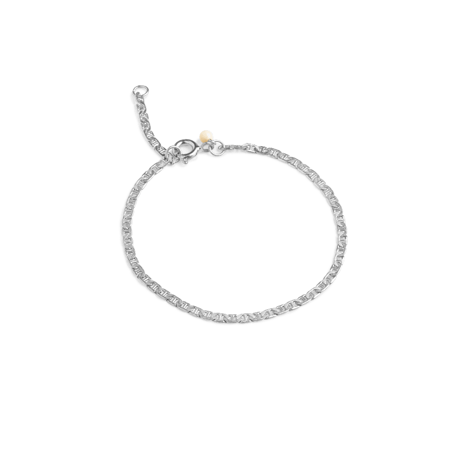 enamel-Elie-Armband mit detailliertem Silberfinish und kleiner Goldkugel, Modell B91S-B91S-1