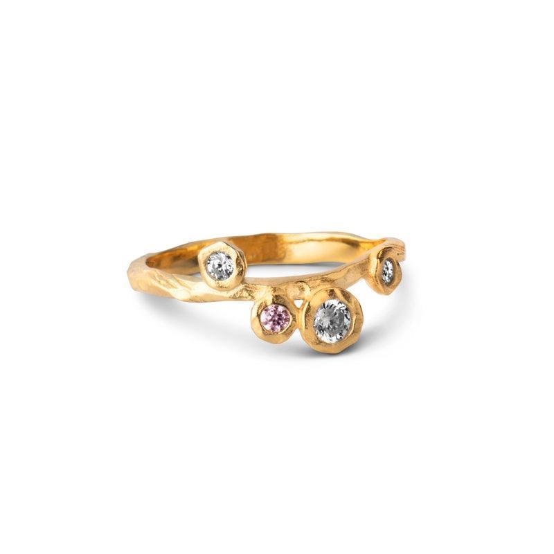 Enamel Rose Forgyldt Ring - R51GM - Ringe - R51GM-001