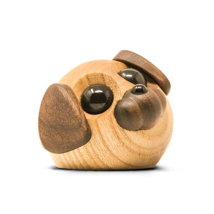 Fablewood Molly kleiner Hund, Holzfigur in hellen und dunklen Farbtönen, Modell 1101-2.