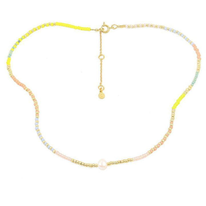 Hultquist Copenhagen Alaina-Halskette mit mehrfarbigen Perlen und goldfarbenem Verschluss, Modell S08164G-S08164G-1