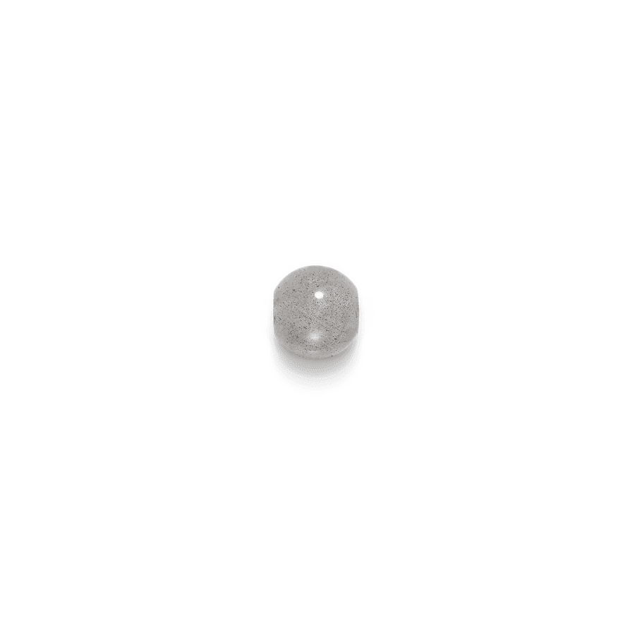 Inner Peace graue Achatperle mit runder Form, leicht transparent. Modell C124G126-1.