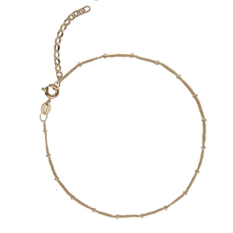 Jeberg Jewellery Nelly Sølv Forgyldt Ankelkæde - 4500-G - Ankelkæder - 4500-G