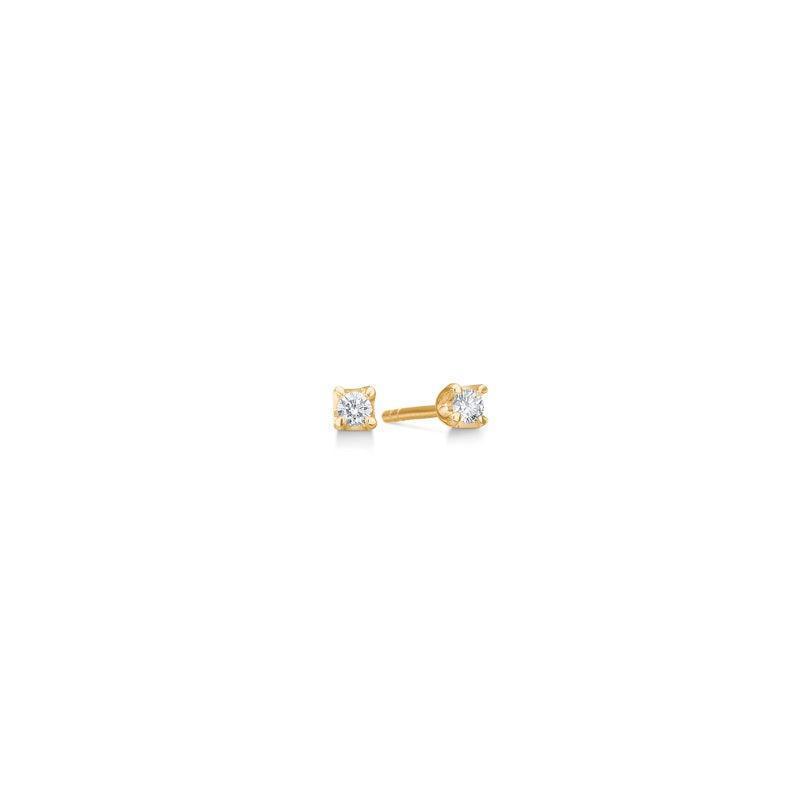 Mads Z 14 kt Crown Diamond Ohrringe 0,09 ct zeigen kleine elegante Ohrstecker in Gold mit glänzenden Diamanten. Modell 1511609
