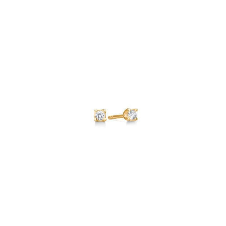 Mads Z 14 kt Crown Diamond Ohrringe 0,09 ct zeigen kleine elegante Ohrstecker in Gold mit glänzenden Diamanten. Modell 1511609