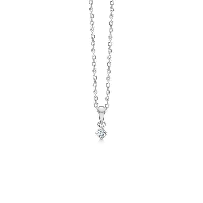 Mads Z 14 kt. Crown Diamant Vedhæng 0.04 ct. Hvidguld - Vedhæng - 1631604