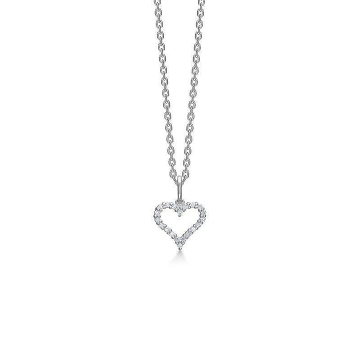 Mads Z Tender Heart vedhæng i 14 kt hvidguld med 0.12 ct diamanter, forside, Model 12491