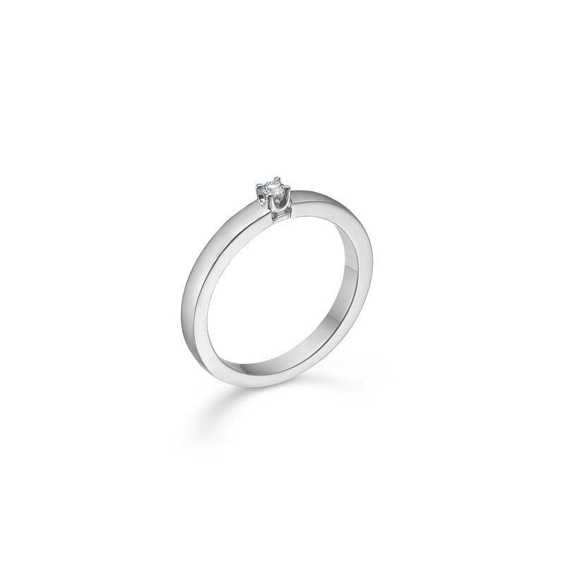 Mads Z 14kt. Crown Alliancering 0.04 ct. Hvidguld - Ringe - 1641841-001