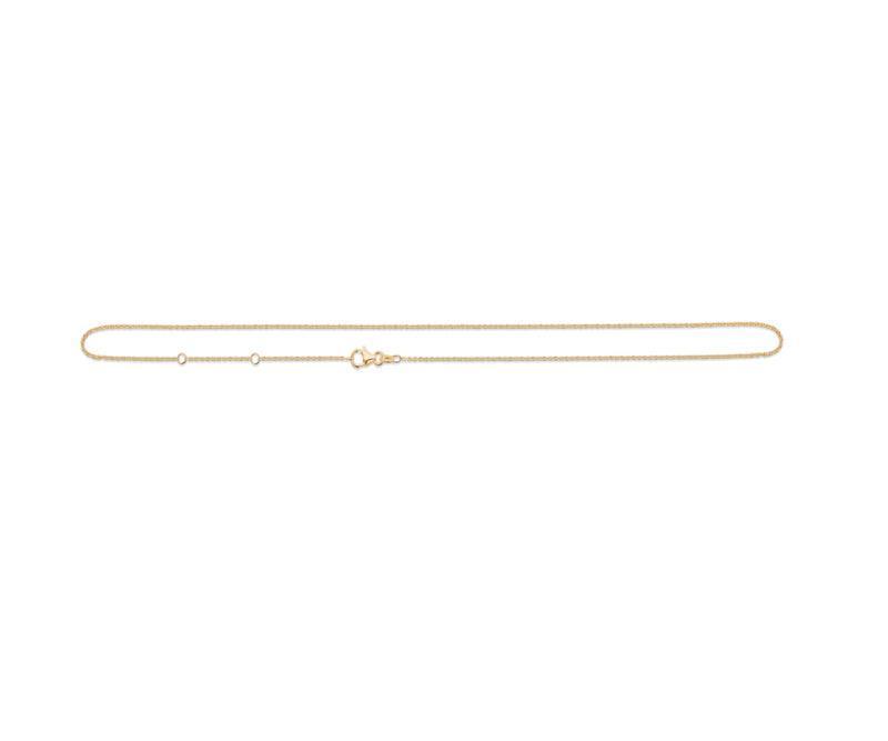 Mads Z 14-karätige Halskette mit Ankerfacette, 75–80 cm, abgebildet als einfache, glänzende Goldkette. Modell 9520112-9520112-1