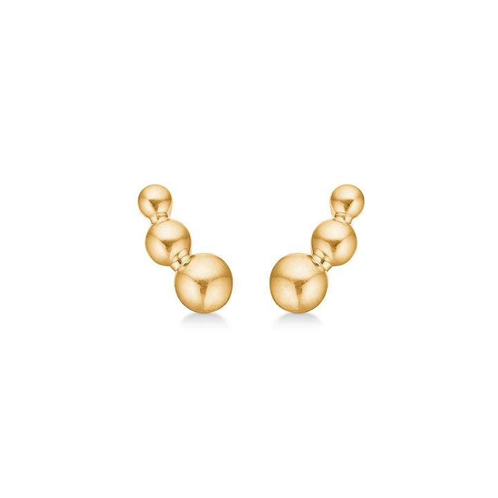 Mads Z 8kt Alba Studs zeigt zwei elegante Ohrstecker in einem glatten, goldfarbenen 8-Karat-Design. Modell 3310123