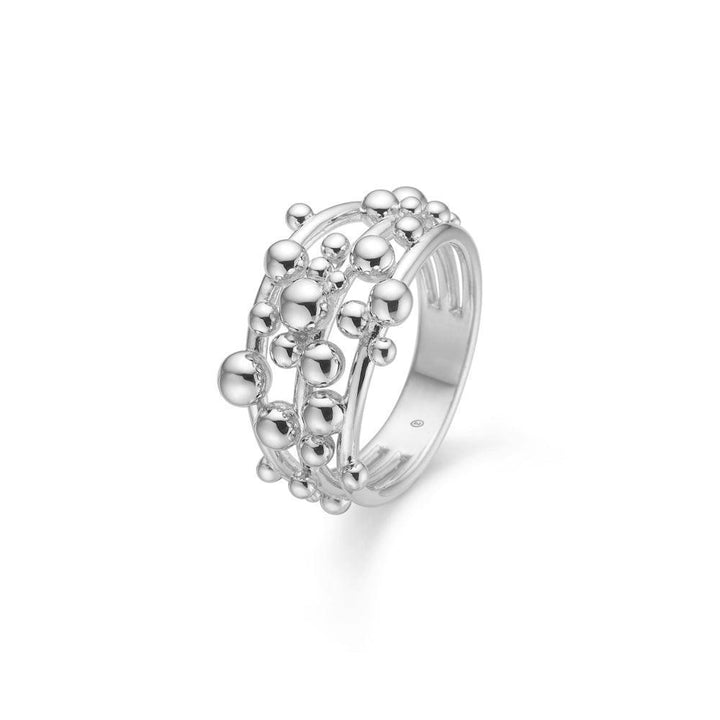 Mads Z Bubbles Ring, Silberring mit blasenartigen Details, modernes Design. Modell 2140166-001-1