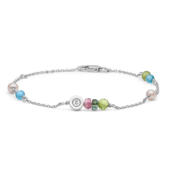 Mads Z Scattered Tears Armband mit echten Steinen, Silberkette und bunten Perlen, Modell 2156089-1