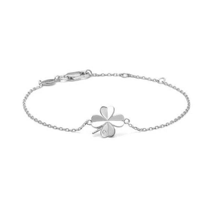 Mads Z Kleeblatt-Armband in Silber mit Kleeblatt-Anhänger, vorne, Modell 13074