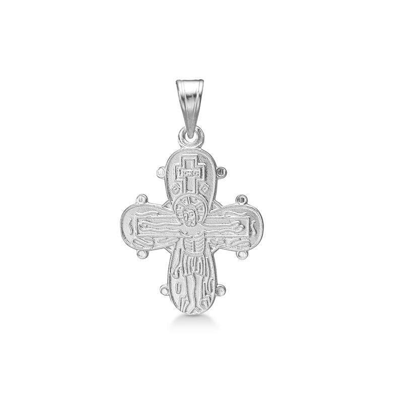 Mads Z silbernes Daymark-Kreuz mit Vaterunser, detaillierter Kreuzanhänger mit Gravur, Modell 8130539.