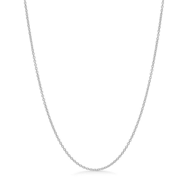 Silberne Halskette mit rundem Anker von Mads Z, 80 cm, vor weißem Hintergrund mit schlichtem Kettendesign. Modell 9120102-1