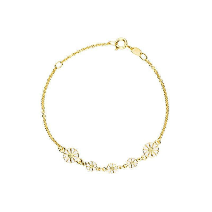 Gänseblümchen-vergoldetes Armband mit Gänseblümchendetails in Goldoptik, schlichte Kette. Modell 90117519-M