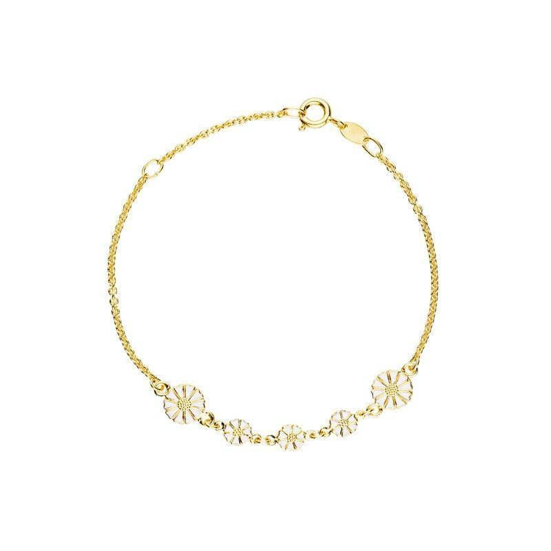 Marguerit forgyldt armbånd med margueritblomster, forside, model 90117519