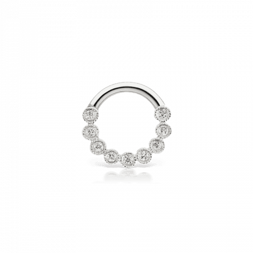 MARIA TASH 16G 6.5mm Diamond Scalloped Horizontal Eternity Clicker - Piercinger til næsen - XSCETH1665G-W
