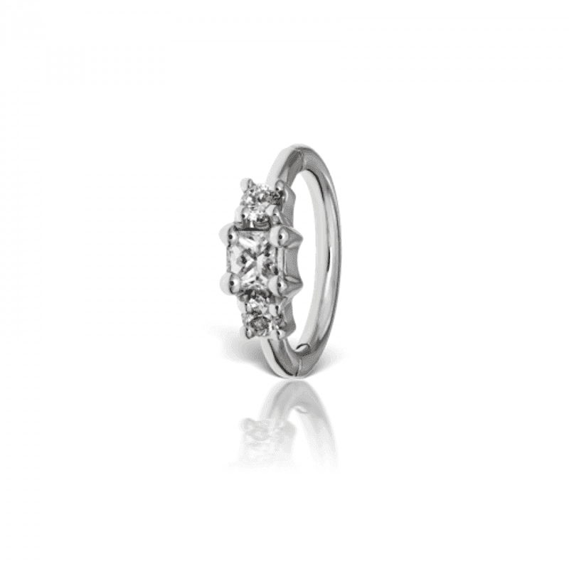 MARIA TASH 18kt Diamond Princess Creol Hvidguld - Øreringe - X3P652D-W