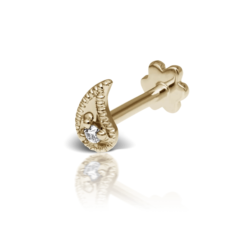 MARIA TASH Diamond Paisley Threaded Stud Right - Øreringe - XPAISD-YG-W5-R-001