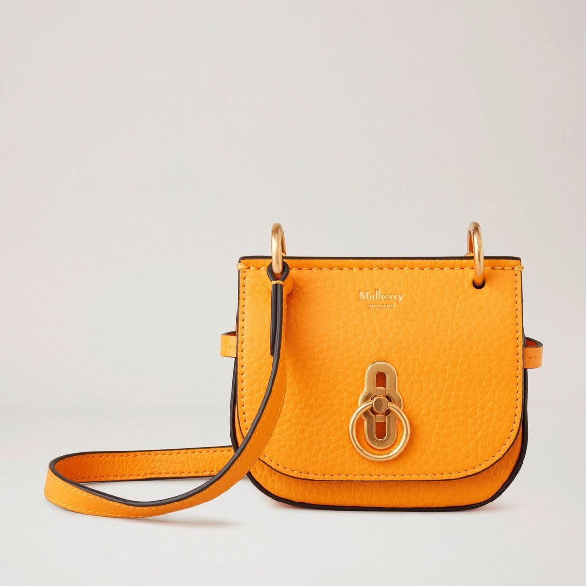 Mulberry Micro Amberley Double Yellow Ledertasche mit goldenen Details, Modell RL7409736P677.