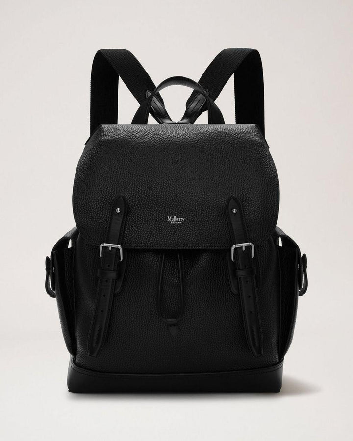 Mulberry Rucksack Heritage Rucksack aus schwarzem Leder mit Schnallen und verstellbaren Trägern, Modell HH5005346A100