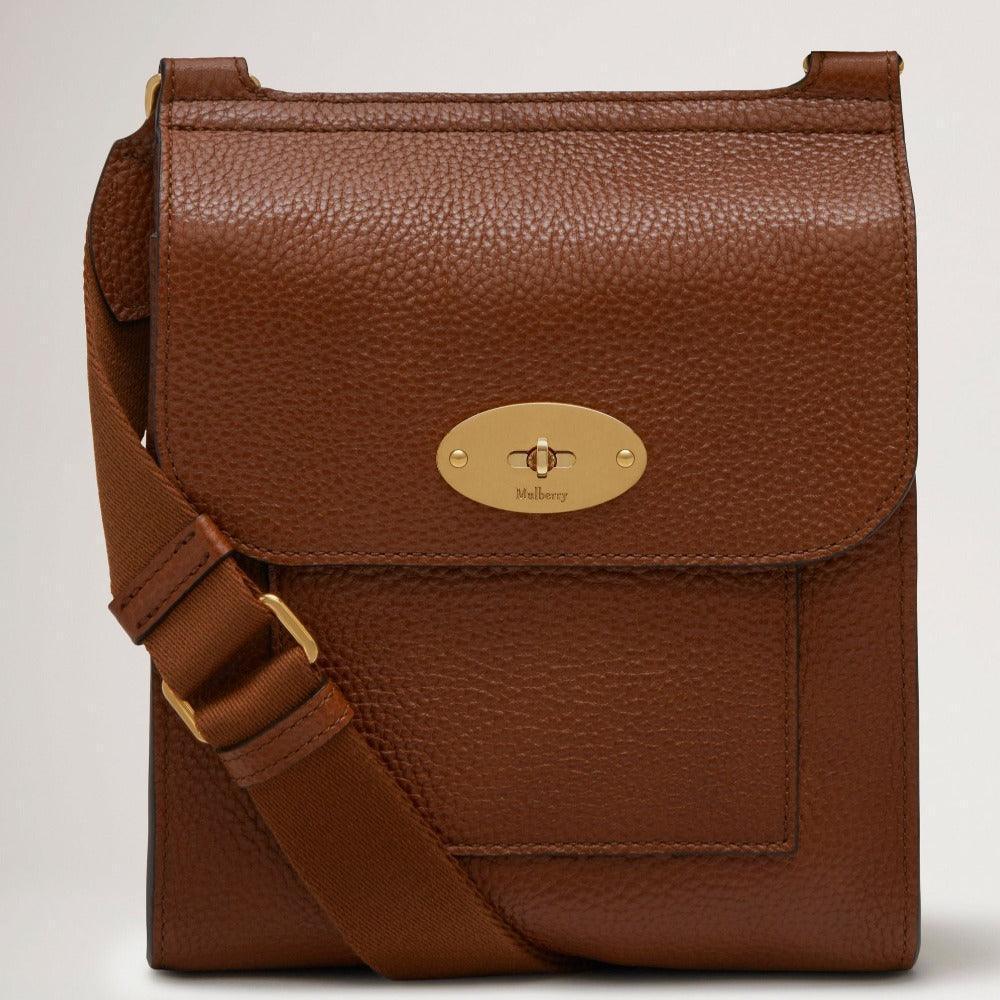 Mulberry Klein Antony Oak Two Toned Umhängetasche aus braunem Leder mit goldenen Details, Modell HH8736552G110