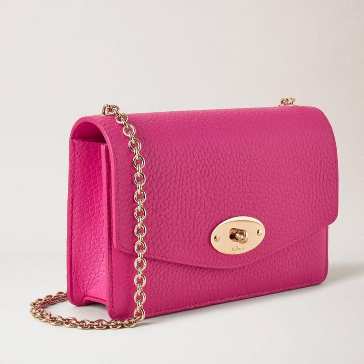 Mulberry Klein Darley mit rosafarbenem Lederkettenriemen vorne und an der Seite, Modell RL6845736J191.