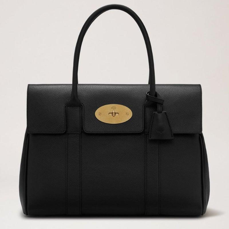 Mulberry Tasche Bayswater Schwarzes Classic Grain mit goldener Schnalle, schwarzes Leder, Modell HH2873205A217.
