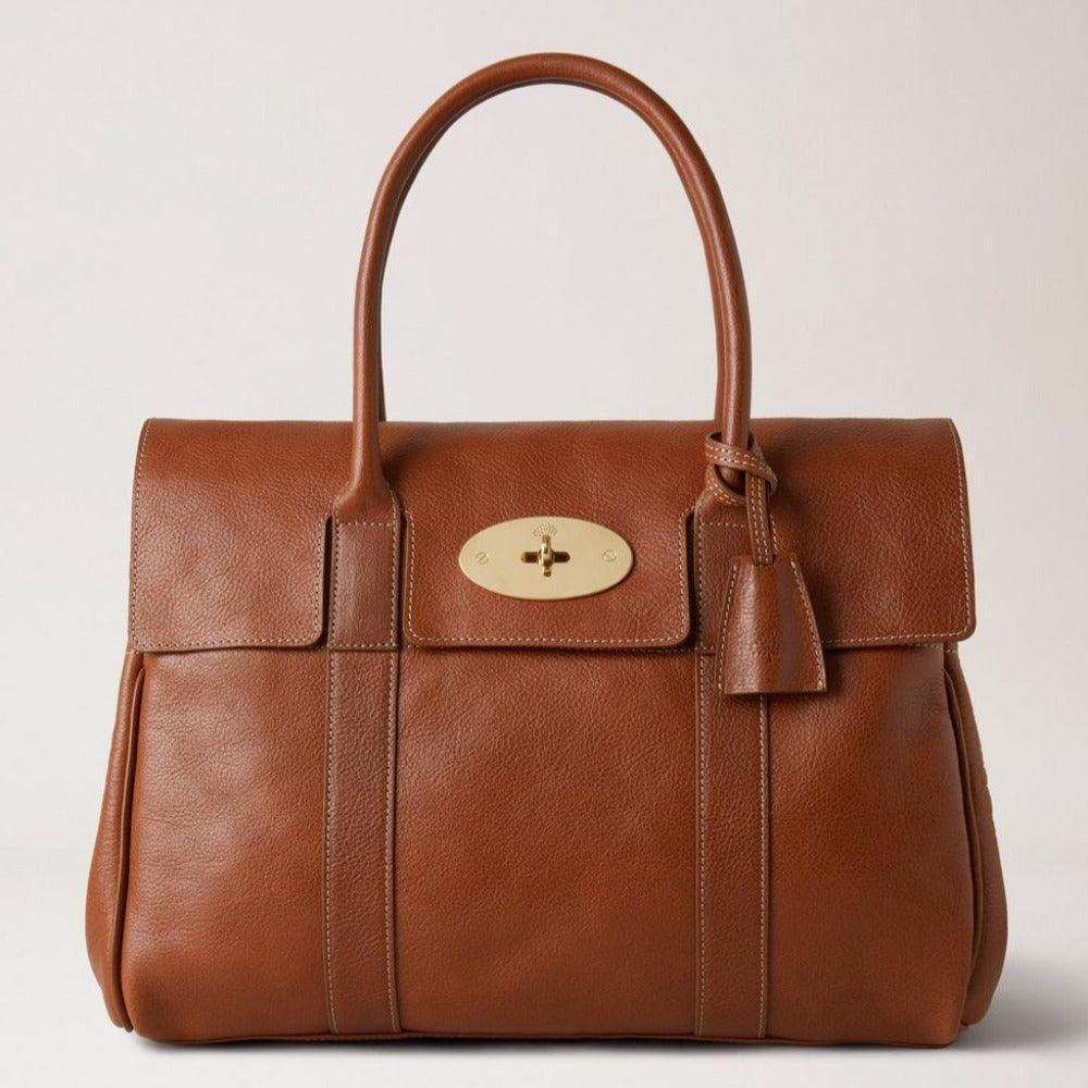 Mulberry Tasche Bayswater Vermächtnis NVT Viser strukturierte braune Arbeitsplatte mit klassischem Goldrahmen, Modell HH7941275G110
