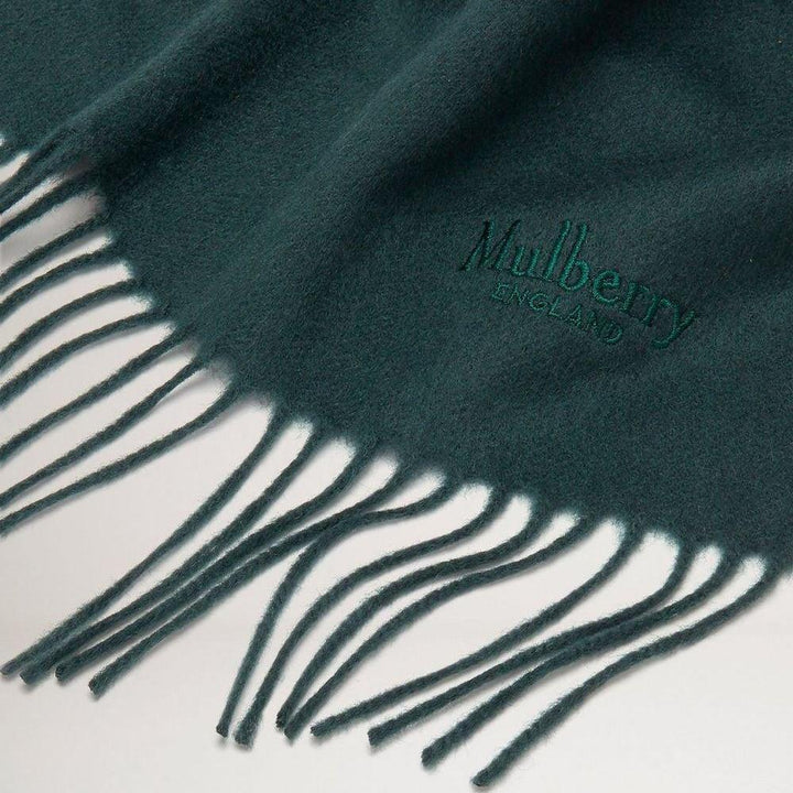 Mulberry Schal Kaschmirschal mulberry grün mit Fransen und gesticktem Logo, Modell VS4460484Q633