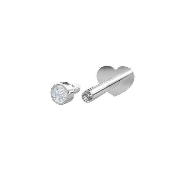 Nordahl Silber-Piercing m/1 Zirkoniumvisier und elegantes Silber mit klarem Stahl, Modell 314008cz9