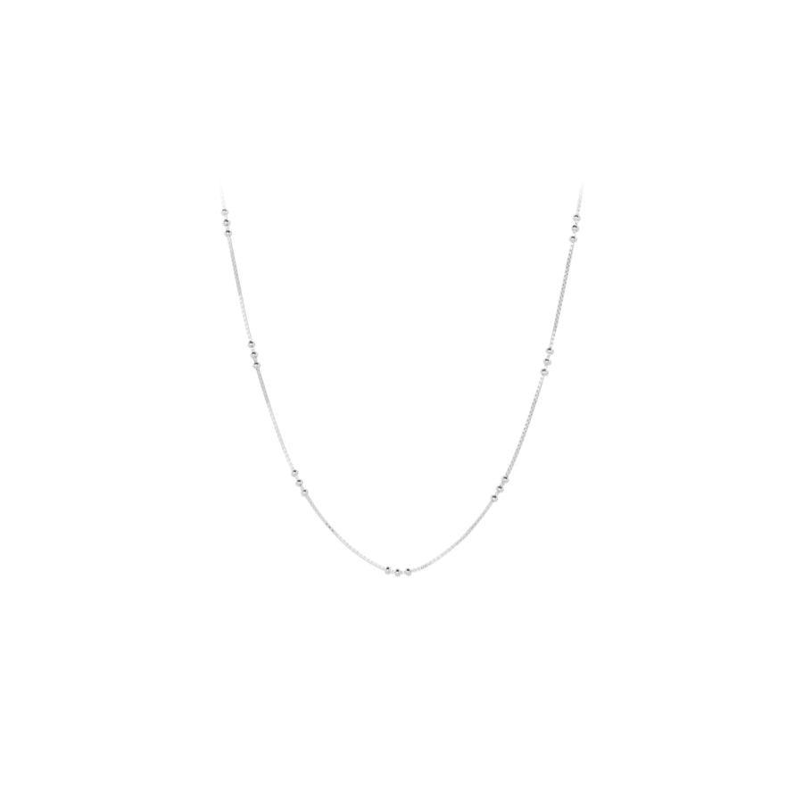Pernille Corydon Eva Halskette aus Silber, schlichte Kette mit kleinen Kugeldetails. Modell N-721-S.
