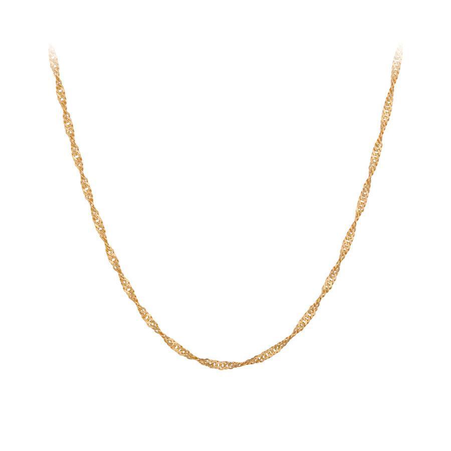 Pernille Corydon Singapore Halskette, silbervergoldeter Schmuck mit gedrehter Kette in Goldoptik. Modell N-695-GP-42-1.