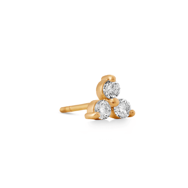 Ro Copenhagen 18kt Fryd 0,18ct Diamantohrringe in Gold mit drei funkelnden Diamanten. Modell 119283-1