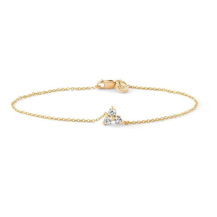 ro copenhagen Joy-Armband aus 18 Karat mit drei kleinen Diamanten an einer Goldkette, Modell 106575-001-1