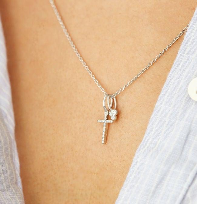 RO Copenhagen 18kt Orbit Dot diamant vedhæng i hvidguld, forside, model 17736