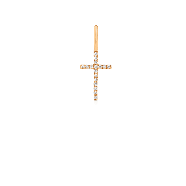 ro copenhagen Der 18-karätige Rock Classic Cross Diamond Pendant zeigt einen eleganten Kreuzanhänger aus Gold mit Diamanten, Modell 105692-1